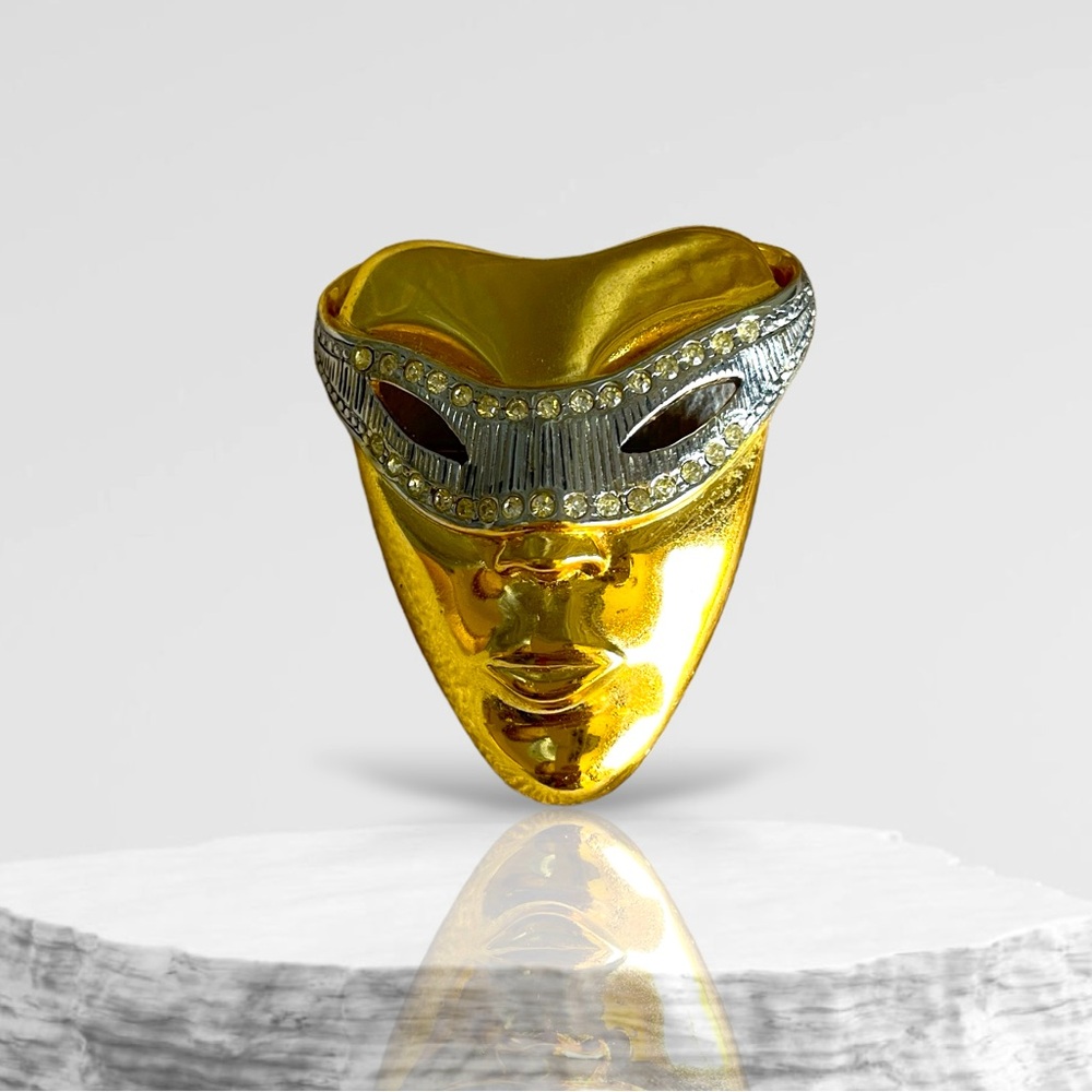 Vintage Masquerade Gold-Toned Theater Mask